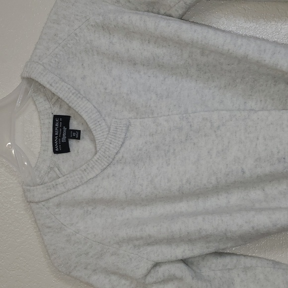 Banana Republic Filpucci Yarn Open Front with Tie Sweater XS Petite Oatmeal - Picture 3 of 8